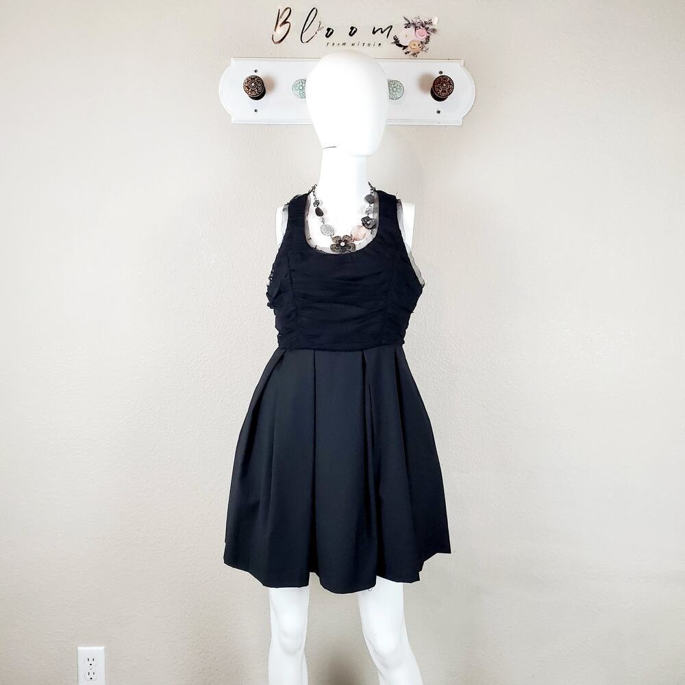 Forever 21 Twist Black Tulle Mini Dress Fit & Flare Cocktail Evening Party Sz M